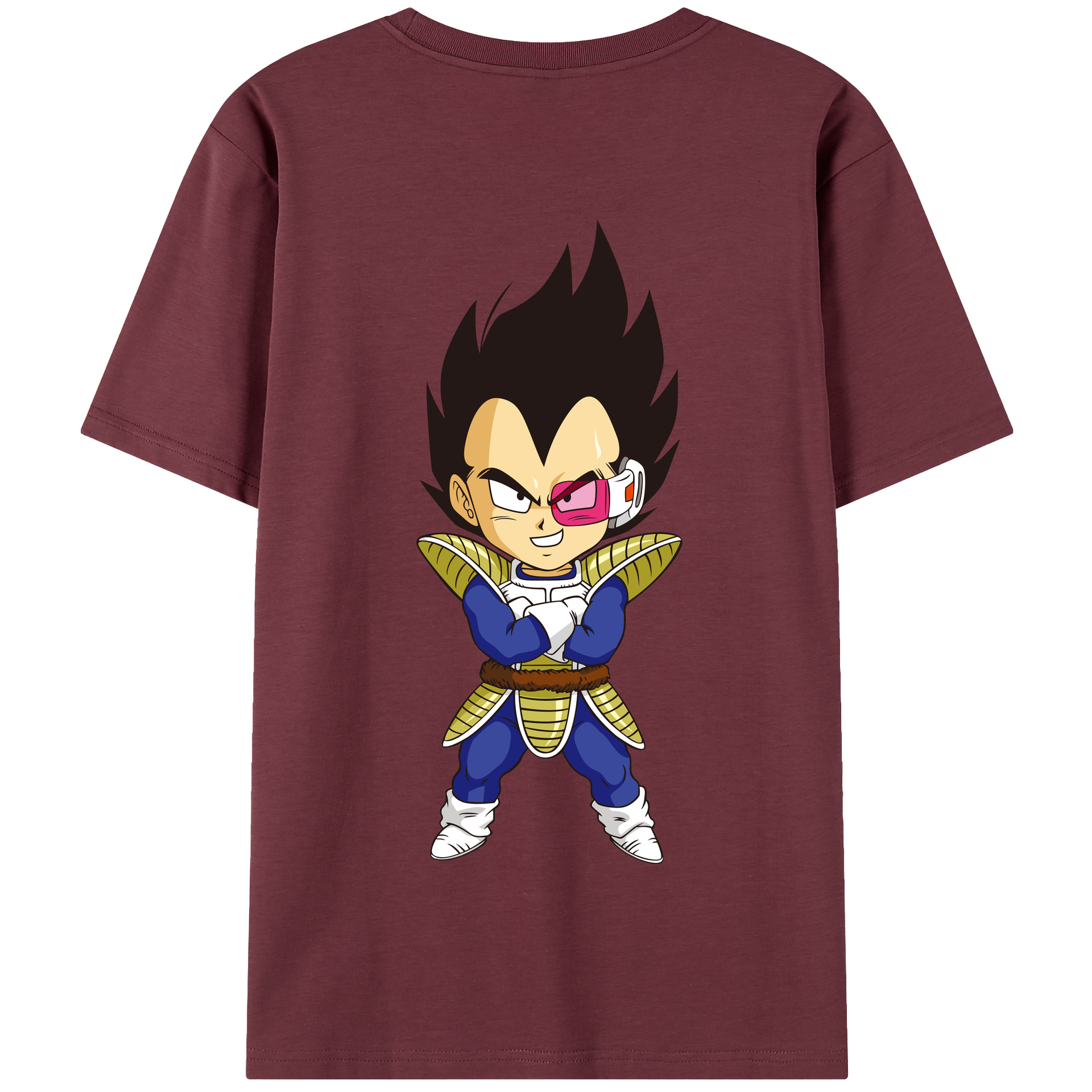 （画像用） ドラゴンボール ベジータ四世（Bejīta Yonsei）DRAGON BALL Vegeta IV 綿100％半袖Tシャツ（背面プリント）